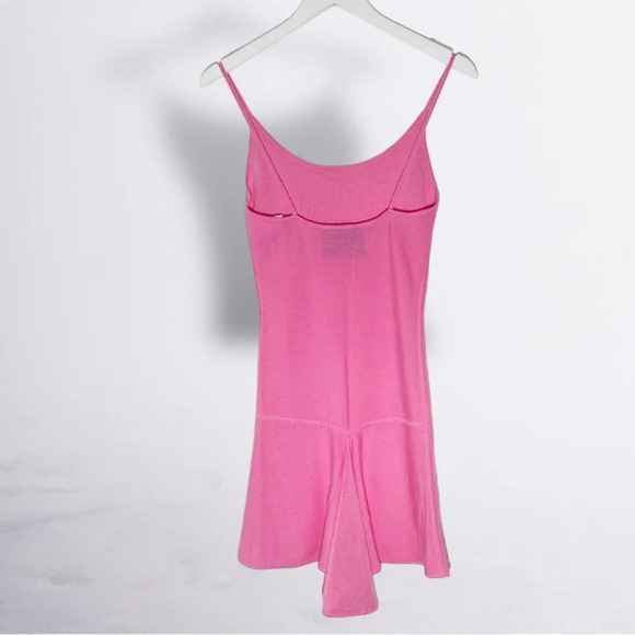 NWT VICTOR GLEMAUD Strappy Mini Slip Knit Dress Pink Size XS - Picture 3 of 7